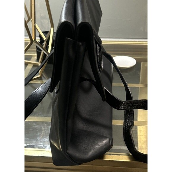 Vintage Fendi for Neiman Marcus Black Leather Patent Leather Shoulder Bag Rare - Picture 5 of 15